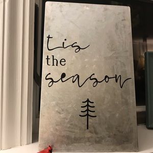 Handcrafted tin Winter/Christmas sign